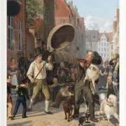 Wilhelm Marstrand – Straßenszene in den Hunde Tagen 1832 | Giclée Kunstdruck gerahmt