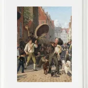 Wilhelm Marstrand – Straßenszene in den Hunde Tagen 1832 | Giclée Kunstdruck gerahmt