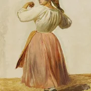 Wilhelm Marstrand – Studie einer tanzenden Italienerin 1850 | Giclée Kunstdruck gerahmt