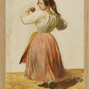 Wilhelm Marstrand – Studie einer tanzenden Italienerin 1850 | Giclée Kunstdruck gerahmt
