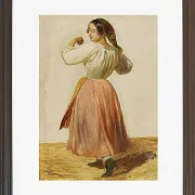 Wilhelm Marstrand – Studie einer tanzenden Italienerin 1850 | Giclée Kunstdruck gerahmt