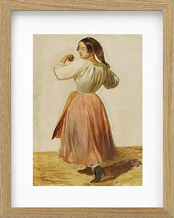 Wilhelm Marstrand – Studie einer tanzenden Italienerin 1850 | Giclée Kunstdruck gerahmt
