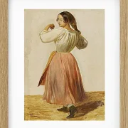 Wilhelm Marstrand – Studie einer tanzenden Italienerin 1850 | Giclée Kunstdruck gerahmt