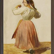 Wilhelm Marstrand – Studie einer tanzenden Italienerin 1850 | Giclée Kunstdruck gerahmt