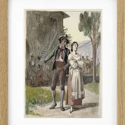 Wilhelm Marstrand – Junges Paar im Streit 1870 | Giclée Kunstdruck gerahmt