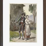 Wilhelm Marstrand – Junges Paar im Streit 1870 | Giclée Kunstdruck gerahmt