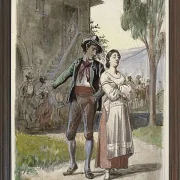 Wilhelm Marstrand – Junges Paar im Streit 1870 | Giclée Kunstdruck gerahmt