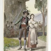 Wilhelm Marstrand – Junges Paar im Streit 1870 | Giclée Kunstdruck gerahmt