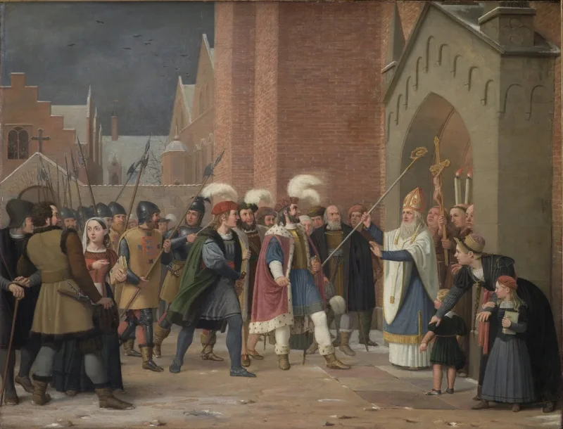 Wilhelm Marstrand – Svend Estridsen und Bischof Vilhelm 1832 | Giclée Kunstdruck gerahmt