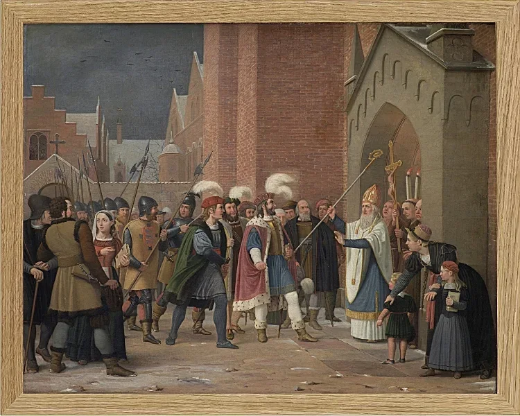 Wilhelm Marstrand – Svend Estridsen und Bischof Vilhelm 1832 | Giclée Kunstdruck gerahmt