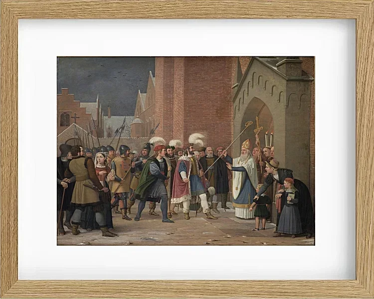 Wilhelm Marstrand – Svend Estridsen und Bischof Vilhelm 1832 | Giclée Kunstdruck gerahmt