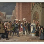 Wilhelm Marstrand – Svend Estridsen und Bischof Vilhelm 1832 | Giclée Kunstdruck gerahmt