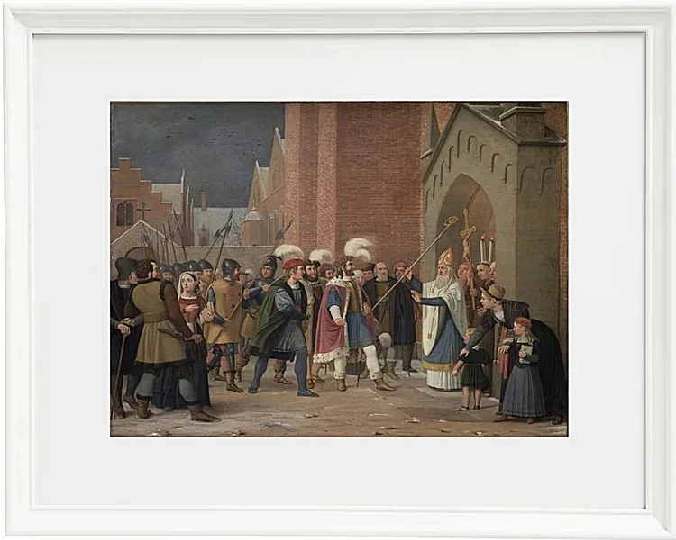 Wilhelm Marstrand – Svend Estridsen und Bischof Vilhelm 1832 | Giclée Kunstdruck gerahmt