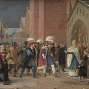 Wilhelm Marstrand | Svend Estridsen und Bischof Vilhelm – 1832 | Gerahmter Kunstdruck | Goldenes Zeitalter Dänemark