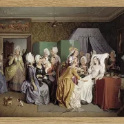 Wilhelm Marstrand – Szene aus Ludwig Holbergs Wohnzimmer 1845| Giclée Kunstdruck gerahmt