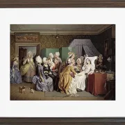 Wilhelm Marstrand – Szene aus Ludwig Holbergs Wohnzimmer 1845| Giclée Kunstdruck gerahmt