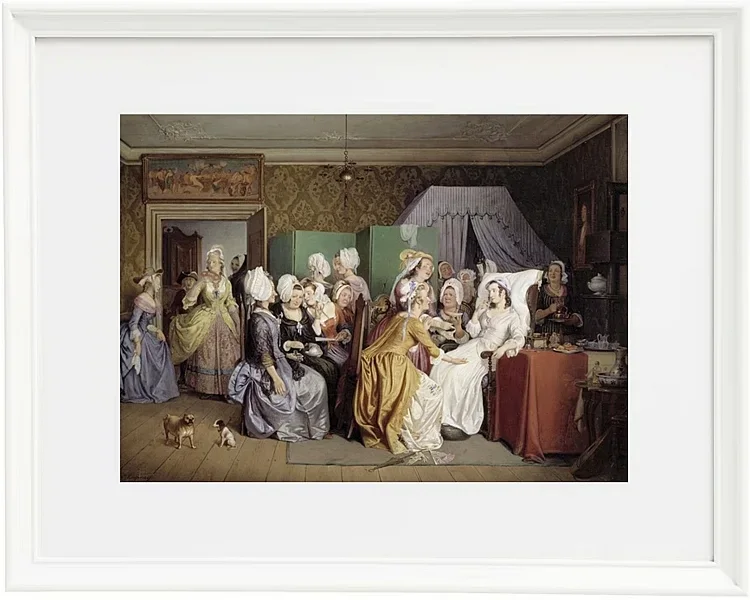 Wilhelm Marstrand – Szene aus Ludwig Holbergs Wohnzimmer 1845| Giclée Kunstdruck gerahmt