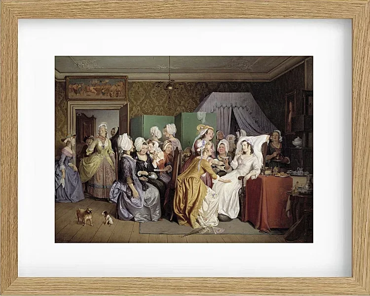 Wilhelm Marstrand – Szene aus Ludwig Holbergs Wohnzimmer 1845| Giclée Kunstdruck gerahmt