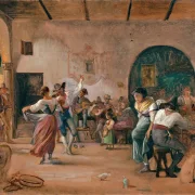 Wilhelm Marstrand – Tanz in einer Osteria 1860 | Giclée Kunstdruck gerahmt