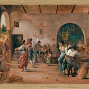 Wilhelm Marstrand – Tanz in einer Osteria 1860 | Giclée Kunstdruck gerahmt
