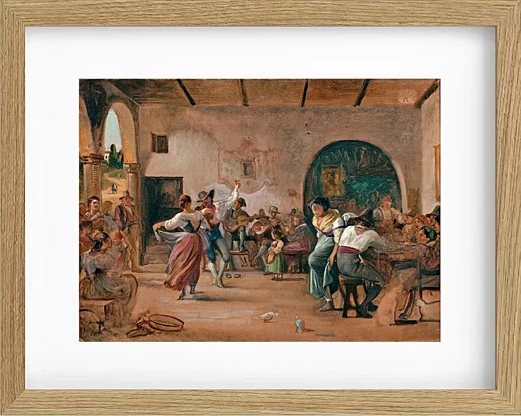 Wilhelm Marstrand – Tanz in einer Osteria 1860 | Giclée Kunstdruck gerahmt
