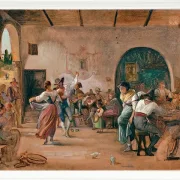 Wilhelm Marstrand – Tanz in einer Osteria 1860 | Giclée Kunstdruck gerahmt
