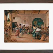Wilhelm Marstrand – Tanz in einer Osteria 1860 | Giclée Kunstdruck gerahmt