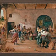 Wilhelm Marstrand – Tanz in einer Osteria 1860 | Giclée Kunstdruck gerahmt