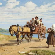 Wilhelm Marstrand | Sonntagsausflug in einer Pferdekutsche – 1860 | Gerahmter Kunstdruck | Goldenes Zeitalter Dänemark