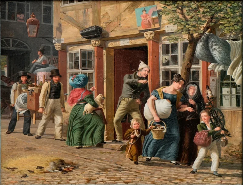 Wilhelm Marstrand – Umzugsszene 1831 | Giclée Kunstdruck gerahmt
