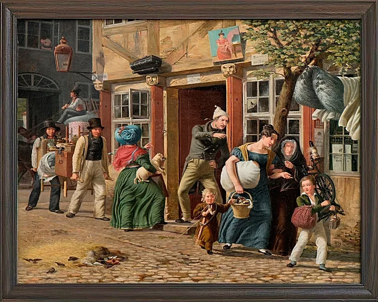 Wilhelm Marstrand – Umzugsszene 1831 | Giclée Kunstdruck gerahmt