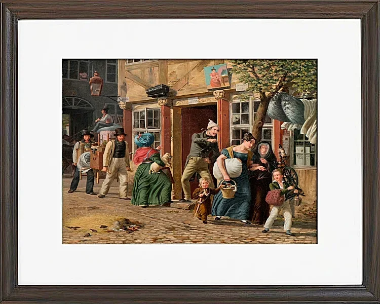 Wilhelm Marstrand – Umzugsszene 1831 | Giclée Kunstdruck gerahmt