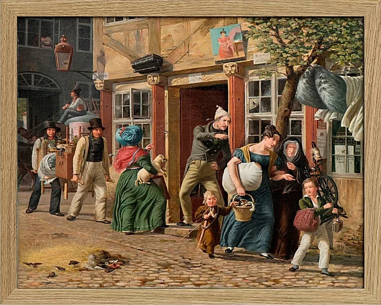 Wilhelm Marstrand – Umzugsszene 1831 | Giclée Kunstdruck gerahmt