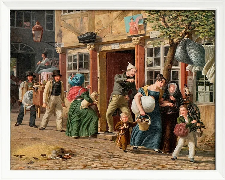 Wilhelm Marstrand – Umzugsszene 1831 | Giclée Kunstdruck gerahmt