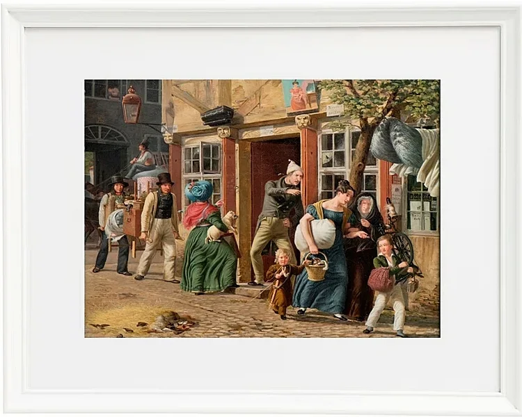 Wilhelm Marstrand – Umzugsszene 1831 | Giclée Kunstdruck gerahmt