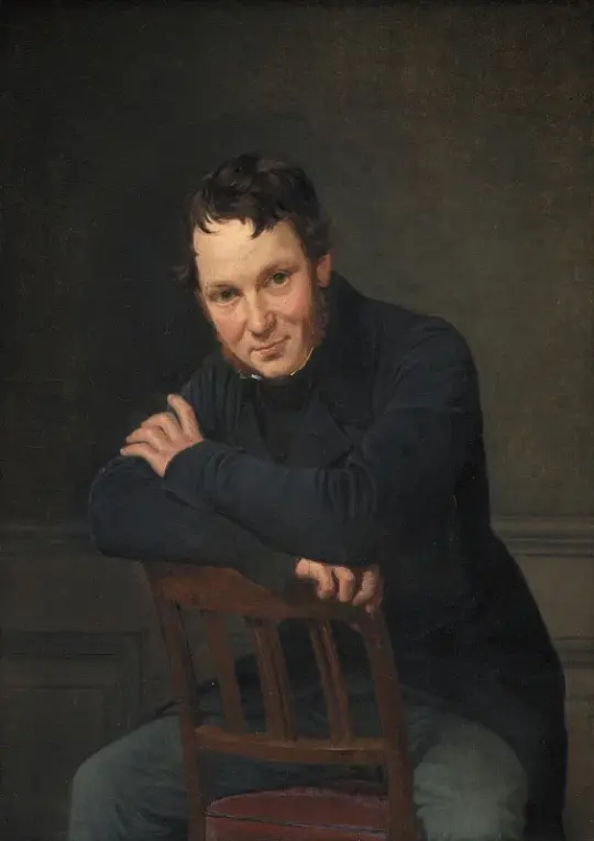 Wilhelm Marstrand | Gottlieb Bindesbøll, dänischer Architekt – 1834 | Gerahmter Kunstdruck | Goldenes Zeitalter Dänemark