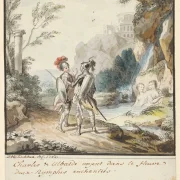 Wilhelm Tischbein – Carlo und Ubaldo widerstehen den Verzauberungen der Nymphen  1782 | Giclée Kunstdruck gerahmt