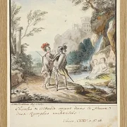 Wilhelm Tischbein – Carlo und Ubaldo widerstehen den Verzauberungen der Nymphen  1782 | Giclée Kunstdruck gerahmt