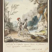 Wilhelm Tischbein – Carlo und Ubaldo widerstehen den Verzauberungen der Nymphen  1782 | Giclée Kunstdruck gerahmt