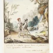 Wilhelm Tischbein – Carlo und Ubaldo widerstehen den Verzauberungen der Nymphen  1782 | Giclée Kunstdruck gerahmt