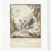 Wilhelm Tischbein – Carlo und Ubaldo widerstehen den Verzauberungen der Nymphen  1782 | Giclée Kunstdruck gerahmt