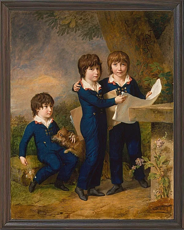 Wilhelm Tischbein – Die Kinder von Martin Anton Heckscher  1805 | Giclée Kunstdruck gerahmt
