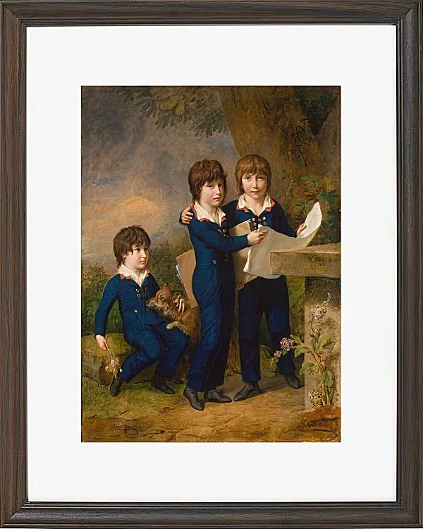 Wilhelm Tischbein – Die Kinder von Martin Anton Heckscher  1805 | Giclée Kunstdruck gerahmt