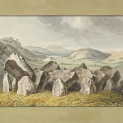 Wilhelm Tischbein – Ein prähistorischer Steinkreis auf einem Hügel  1790 | Giclée Kunstdruck gerahmt