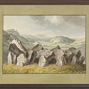 Wilhelm Tischbein – Ein prähistorischer Steinkreis auf einem Hügel  1790 | Giclée Kunstdruck gerahmt