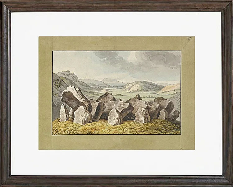 Wilhelm Tischbein – Ein prähistorischer Steinkreis auf einem Hügel  1790 | Giclée Kunstdruck gerahmt