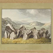 Wilhelm Tischbein – Ein prähistorischer Steinkreis auf einem Hügel  1790 | Giclée Kunstdruck gerahmt