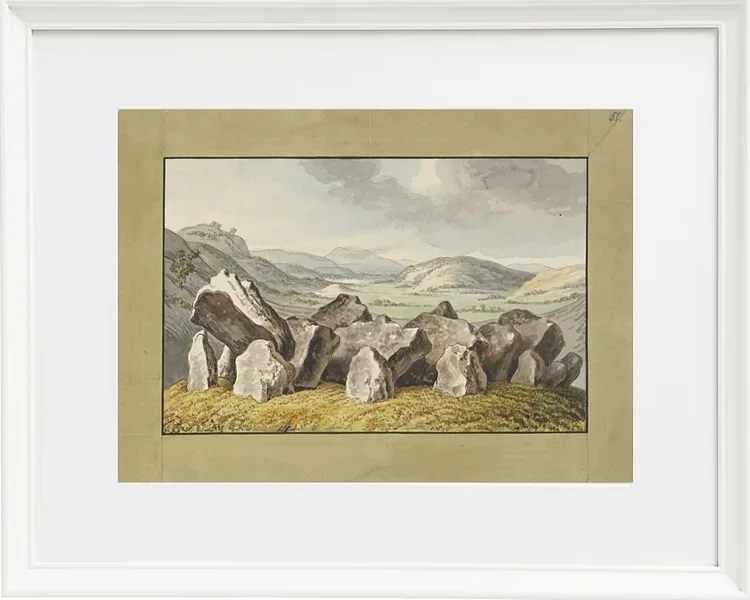 Wilhelm Tischbein – Ein prähistorischer Steinkreis auf einem Hügel  1790 | Giclée Kunstdruck gerahmt