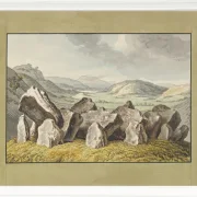 Wilhelm Tischbein – Ein prähistorischer Steinkreis auf einem Hügel  1790 | Giclée Kunstdruck gerahmt