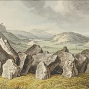 Wilhelm Tischbein | En forhistorisk stencirkel på en høj - 1790 | Indrammet kunsttryk | Klassicisme | formida